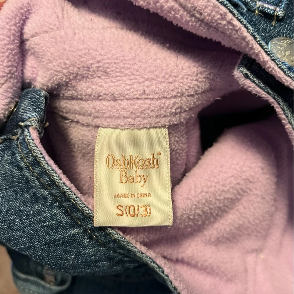 OshKosh Baby 0/3 Fleece Lined Vintage Overalls